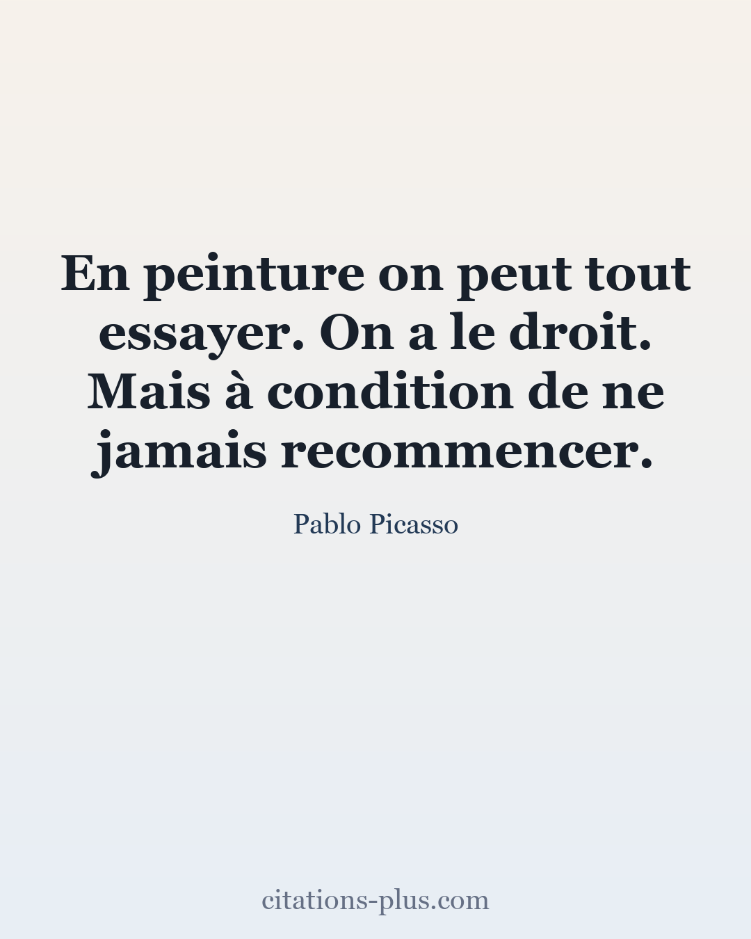 Carte Premium clair — Pablo Picasso