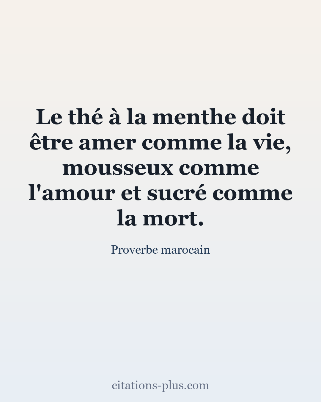 Carte Premium clair — Proverbe marocain