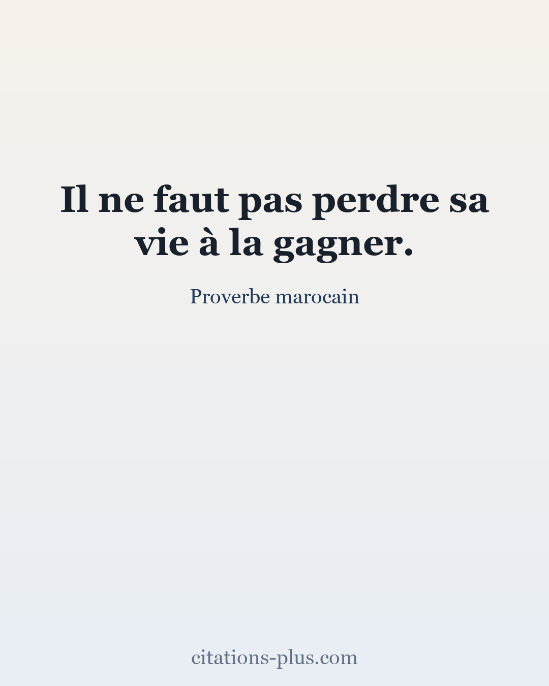 Carte Premium clair — Proverbe marocain