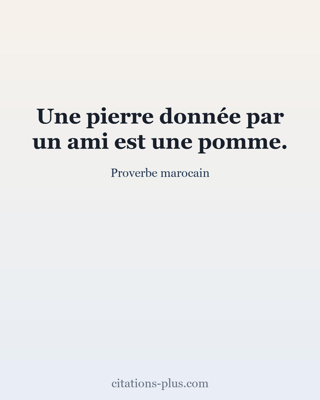 Carte Premium clair — Proverbe marocain