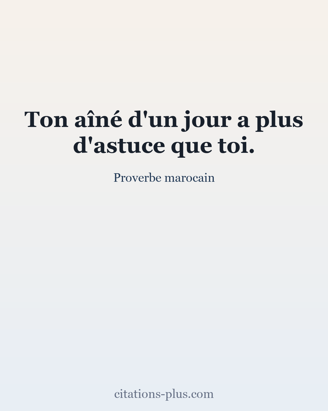 Carte Premium clair — Proverbe marocain