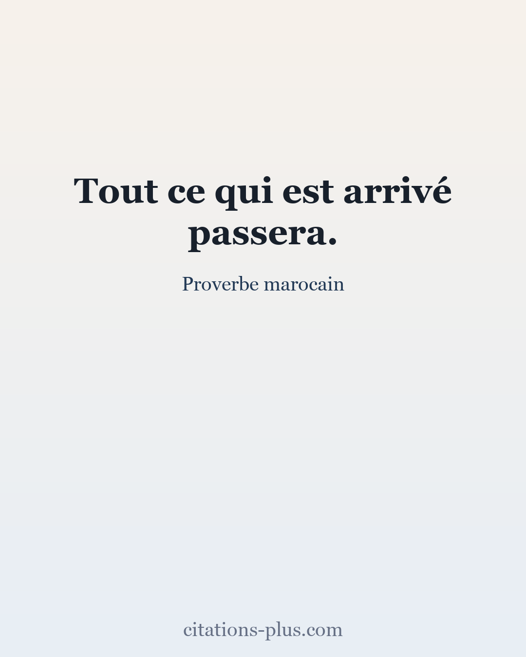 Carte Premium clair — Proverbe marocain