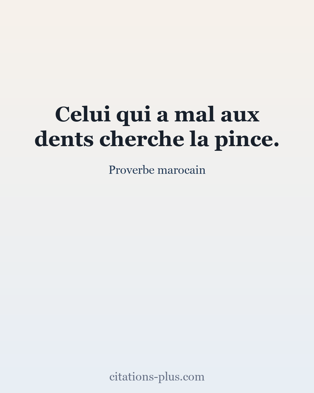 Carte Premium clair — Proverbe marocain
