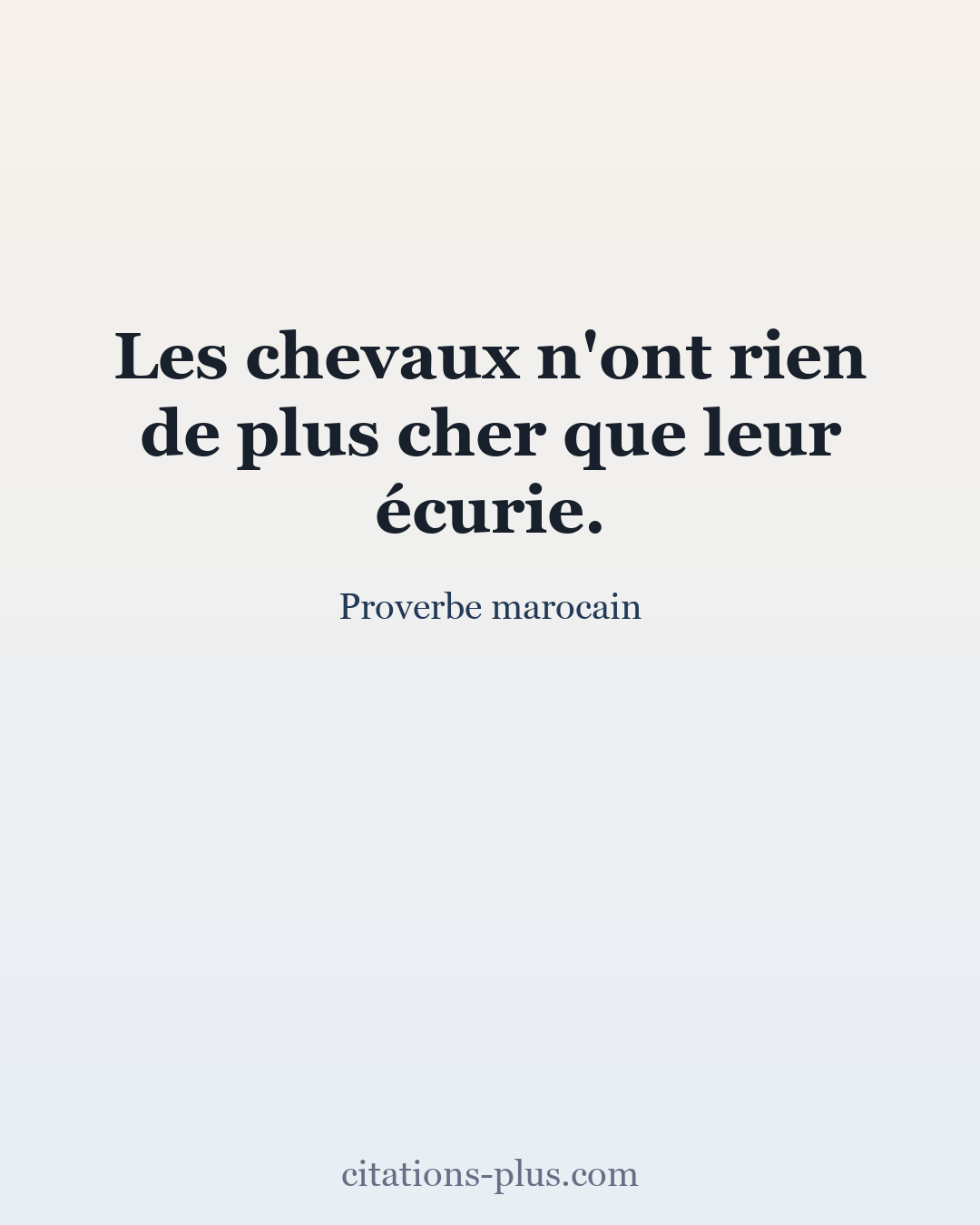 Carte Premium clair — Proverbe marocain