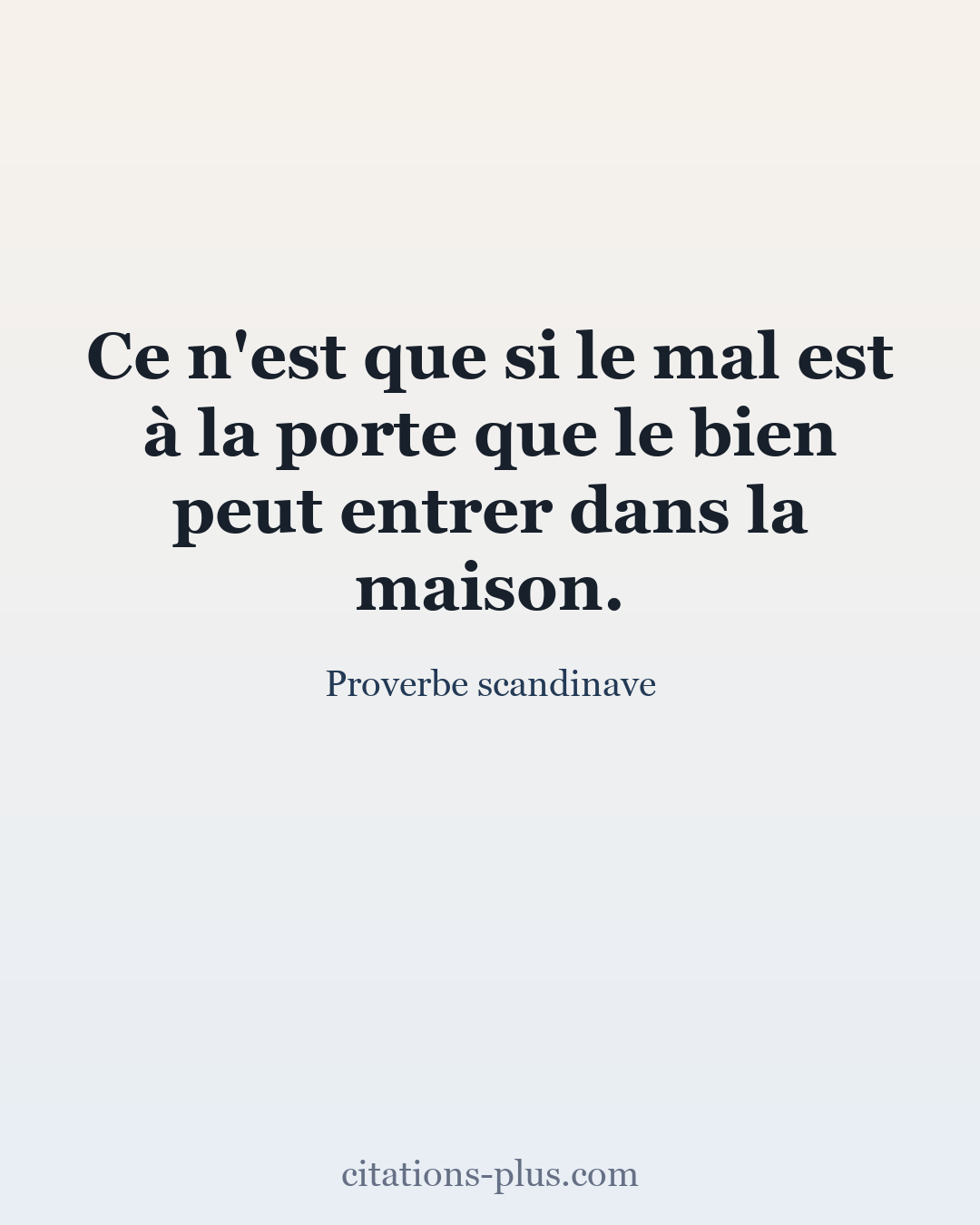 Carte Premium clair — Proverbe scandinave