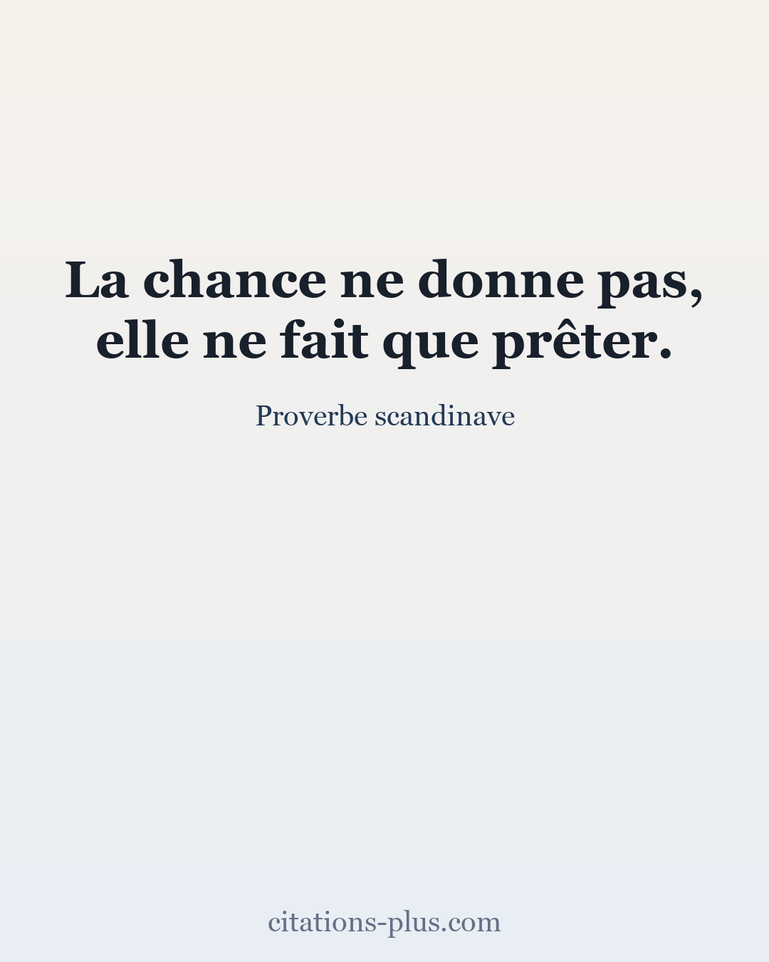 Carte Premium clair — Proverbe scandinave