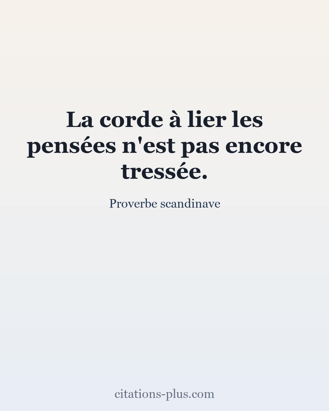 Carte Premium clair — Proverbe scandinave