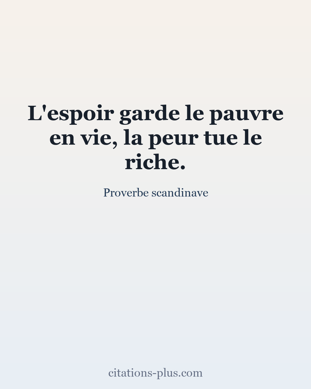 Carte Premium clair — Proverbe scandinave