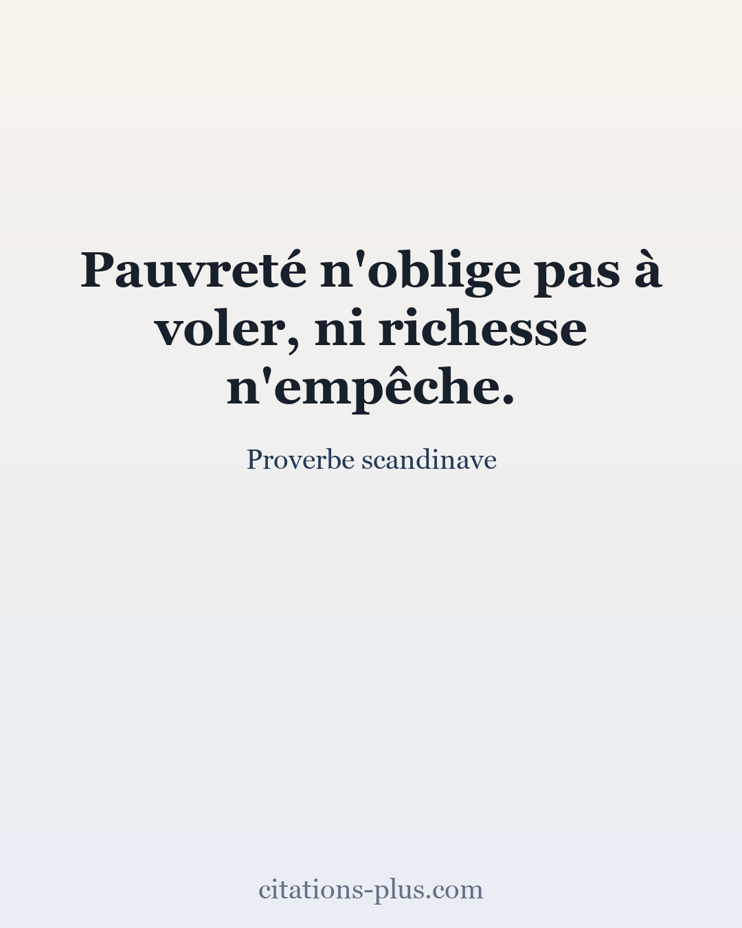 Carte Premium clair — Proverbe scandinave