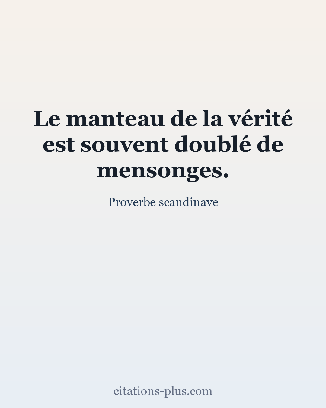 Carte Premium clair — Proverbe scandinave