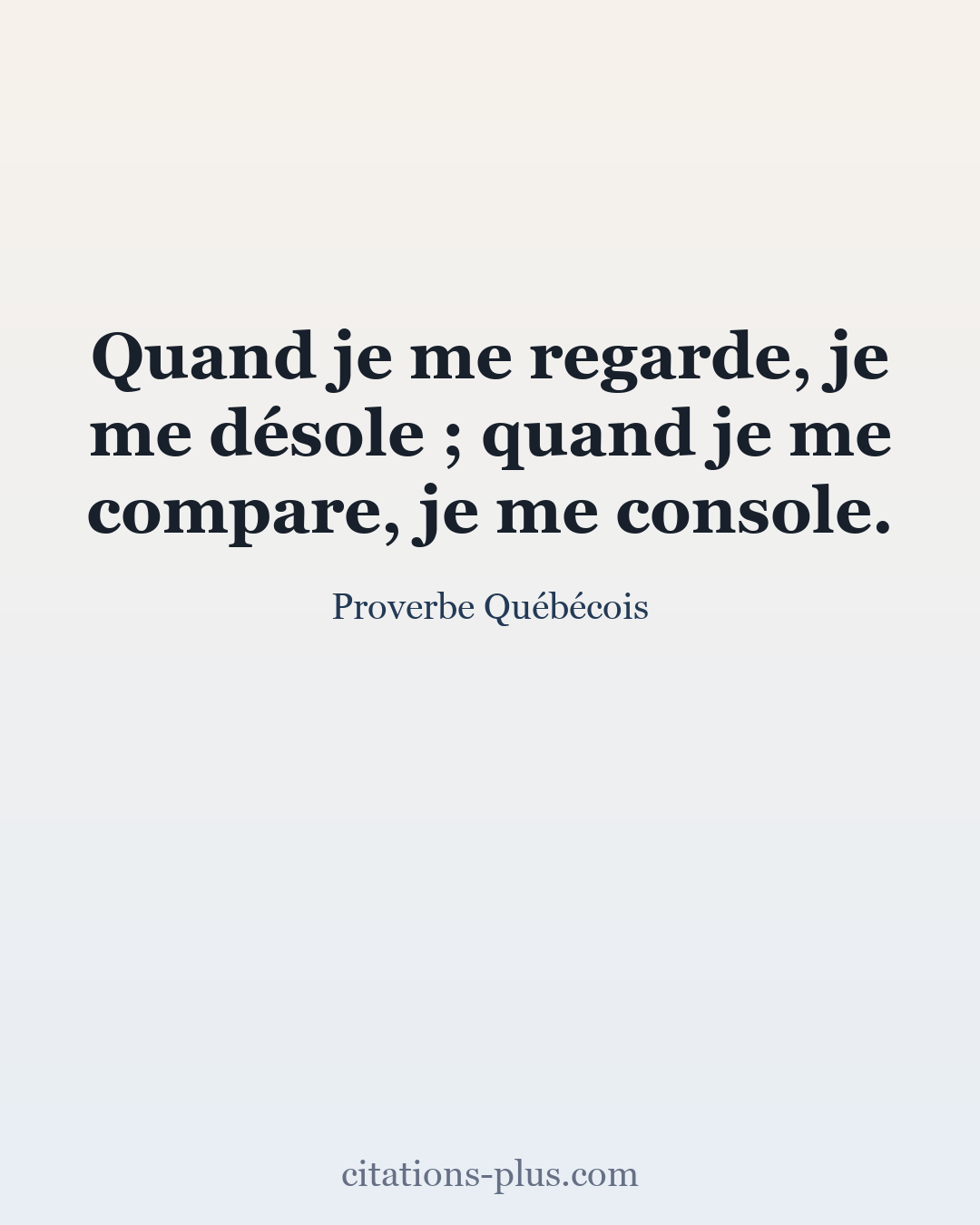 Carte Premium clair — Proverbe Québécois