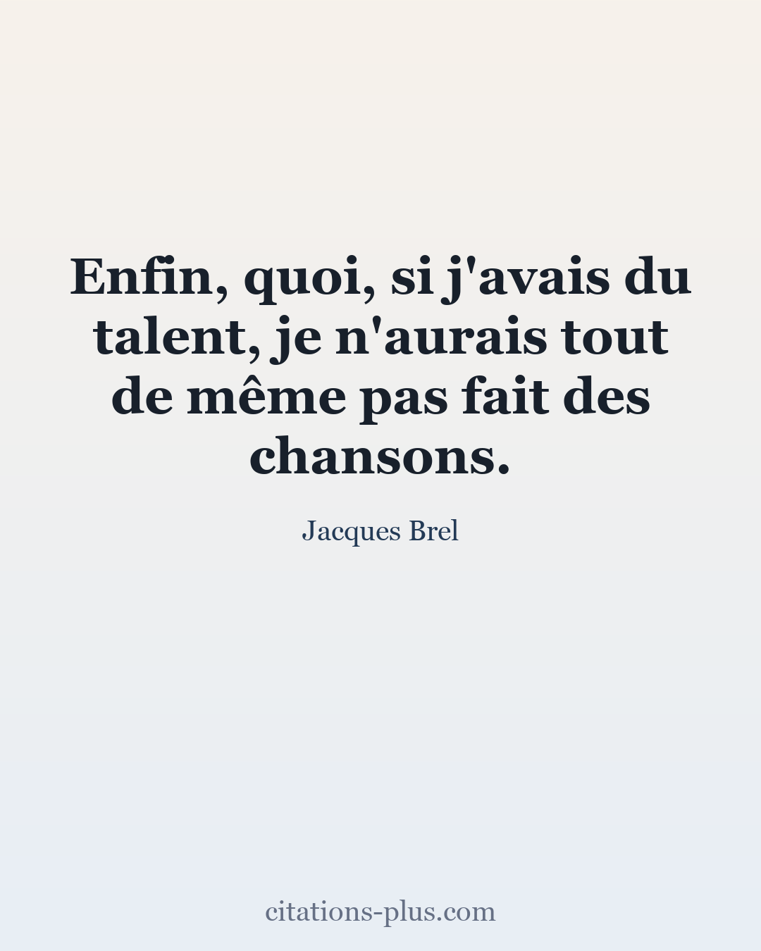 Carte Premium clair — Jacques Brel
