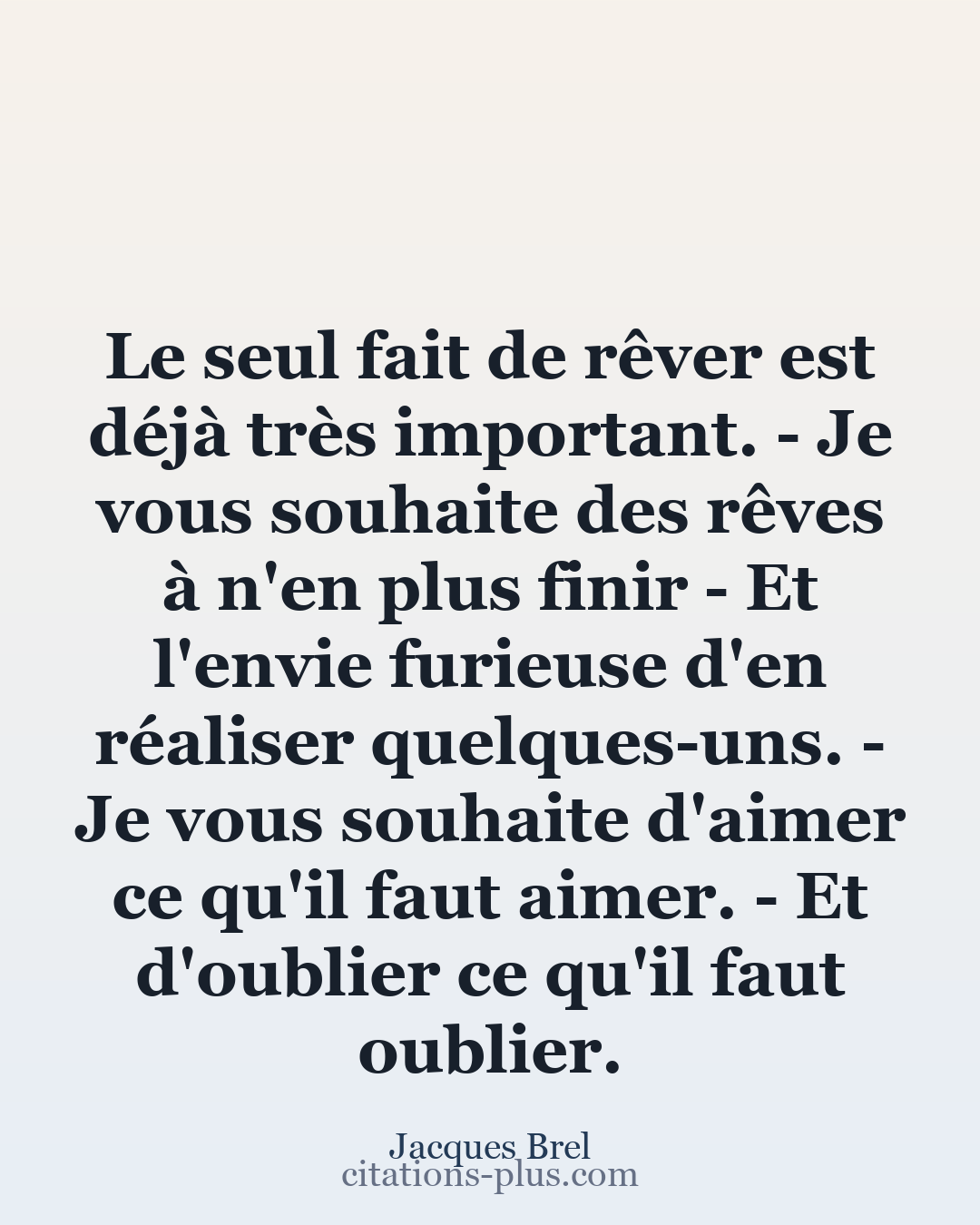Carte Premium clair — Jacques Brel