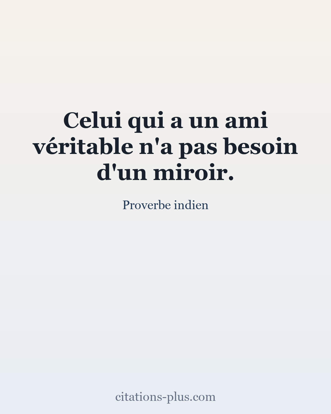 Carte Premium clair — Proverbe indien
