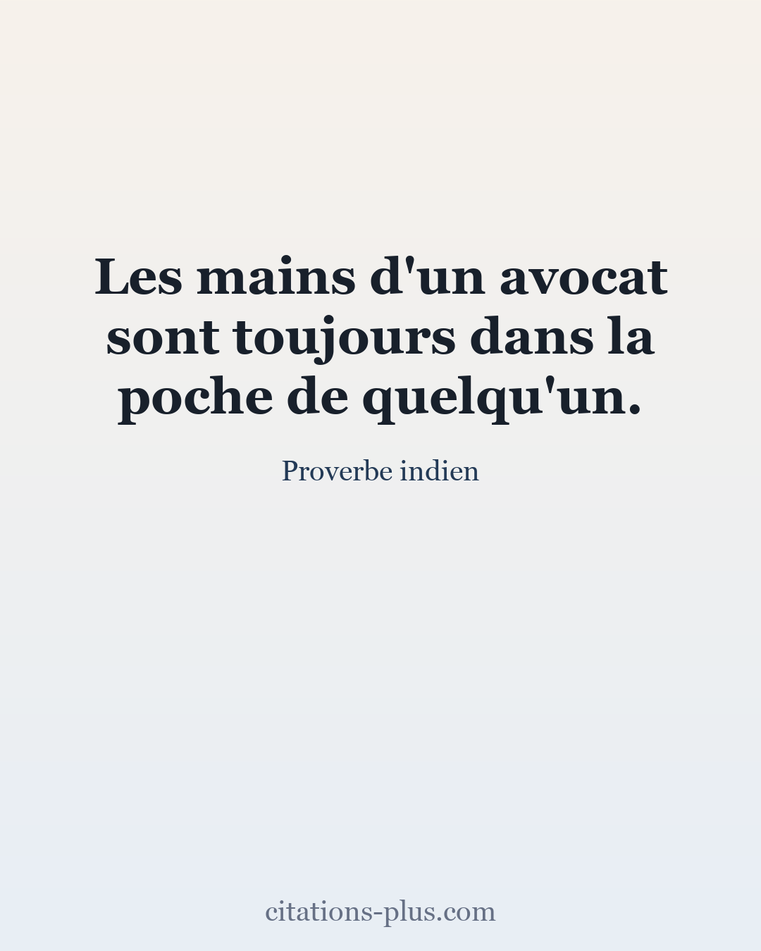 Carte Premium clair — Proverbe indien