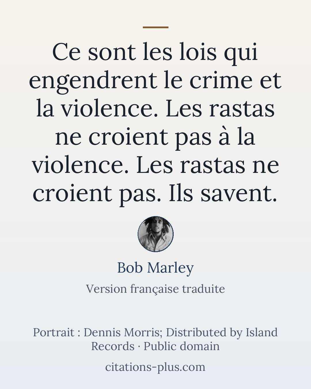 Carte Premium clair — Bob Marley