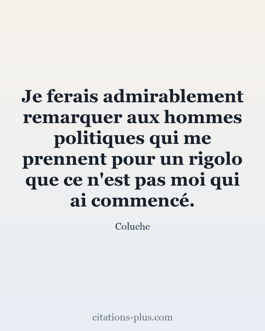 Carte Premium clair — Coluche