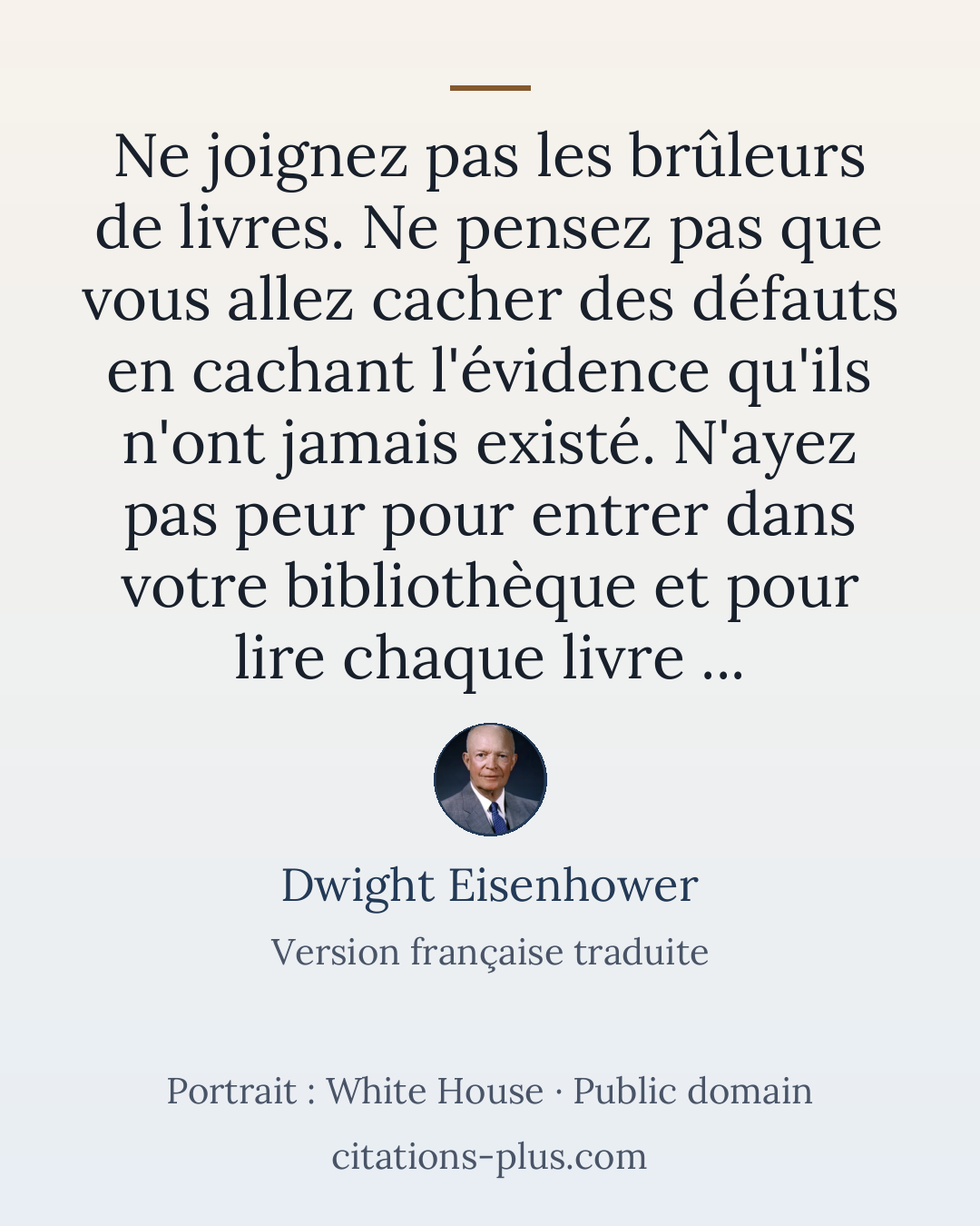 Carte Premium clair — Dwight Eisenhower