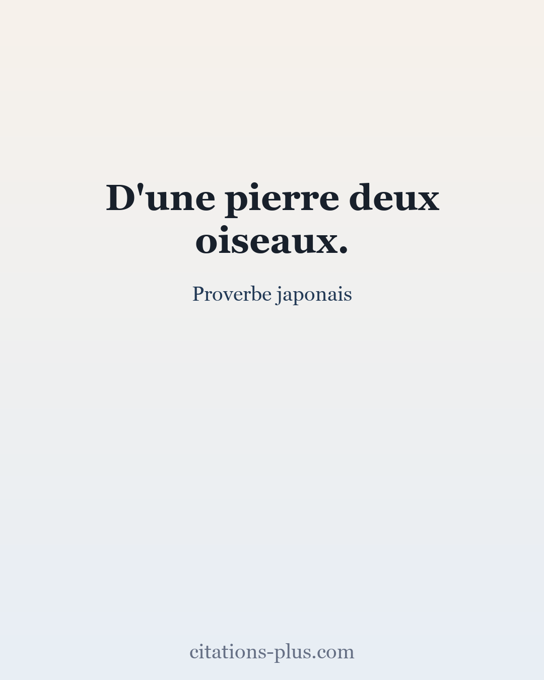 Carte Premium clair — Proverbe japonais