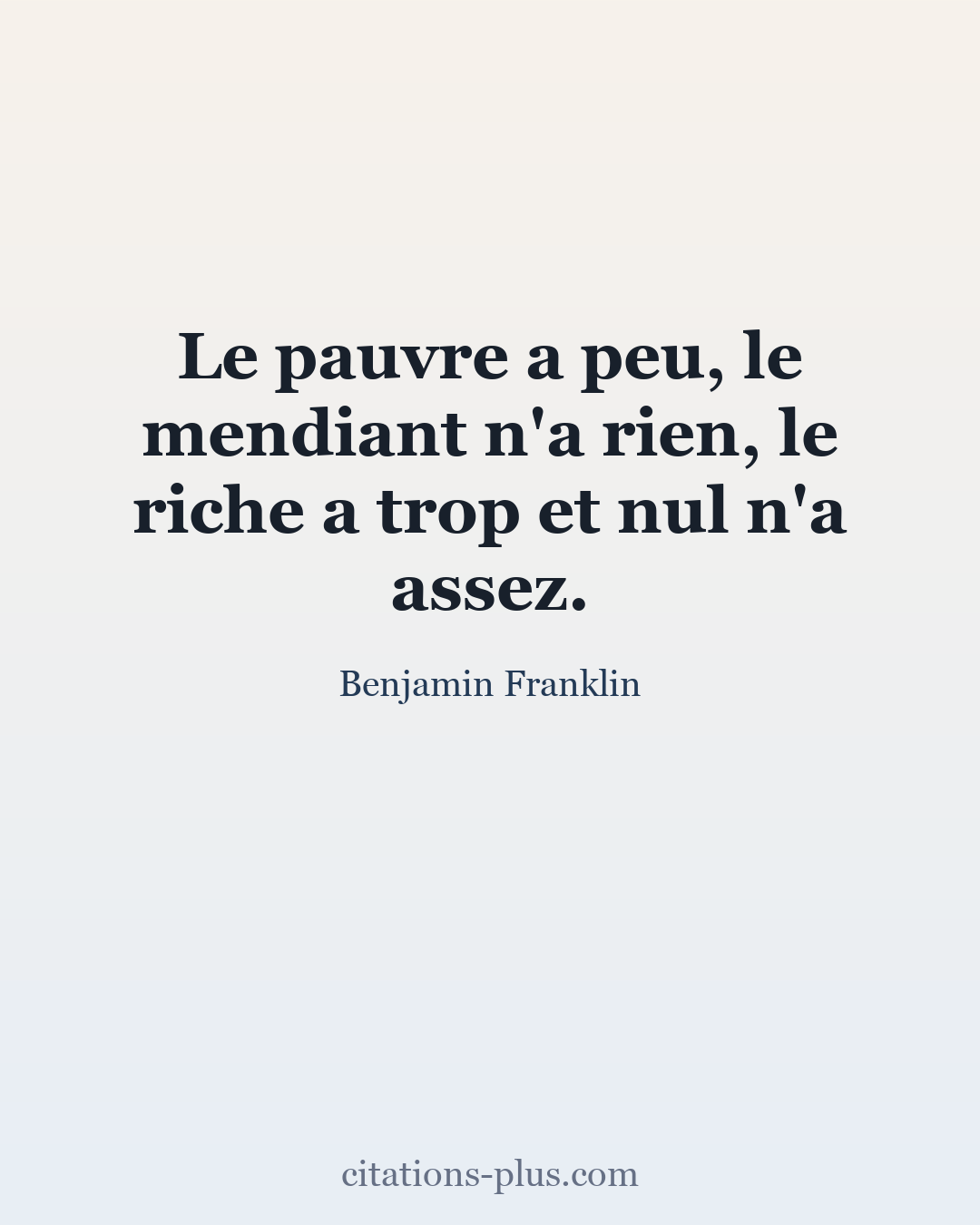 Carte Premium clair — Benjamin Franklin