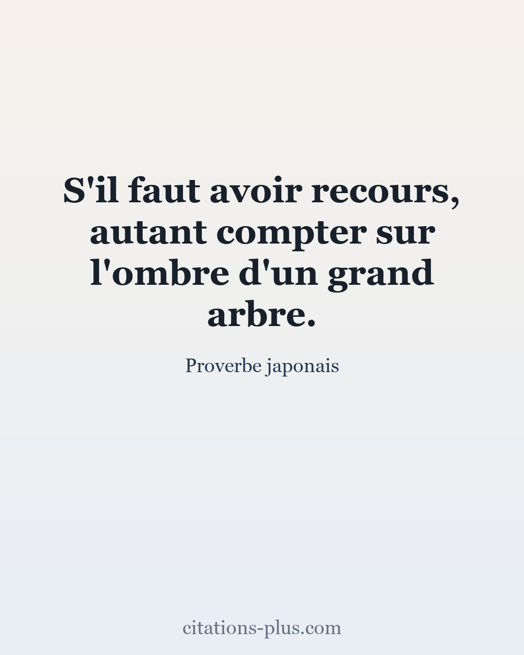 Carte Premium clair — Proverbe japonais