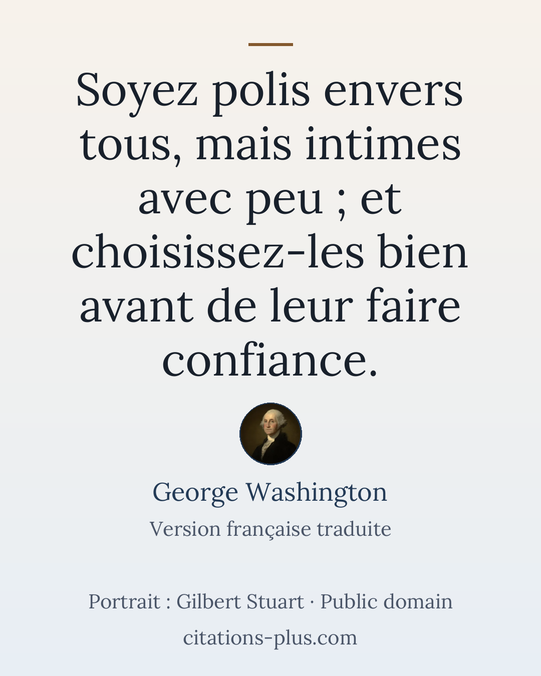 Carte Premium clair — George Washington