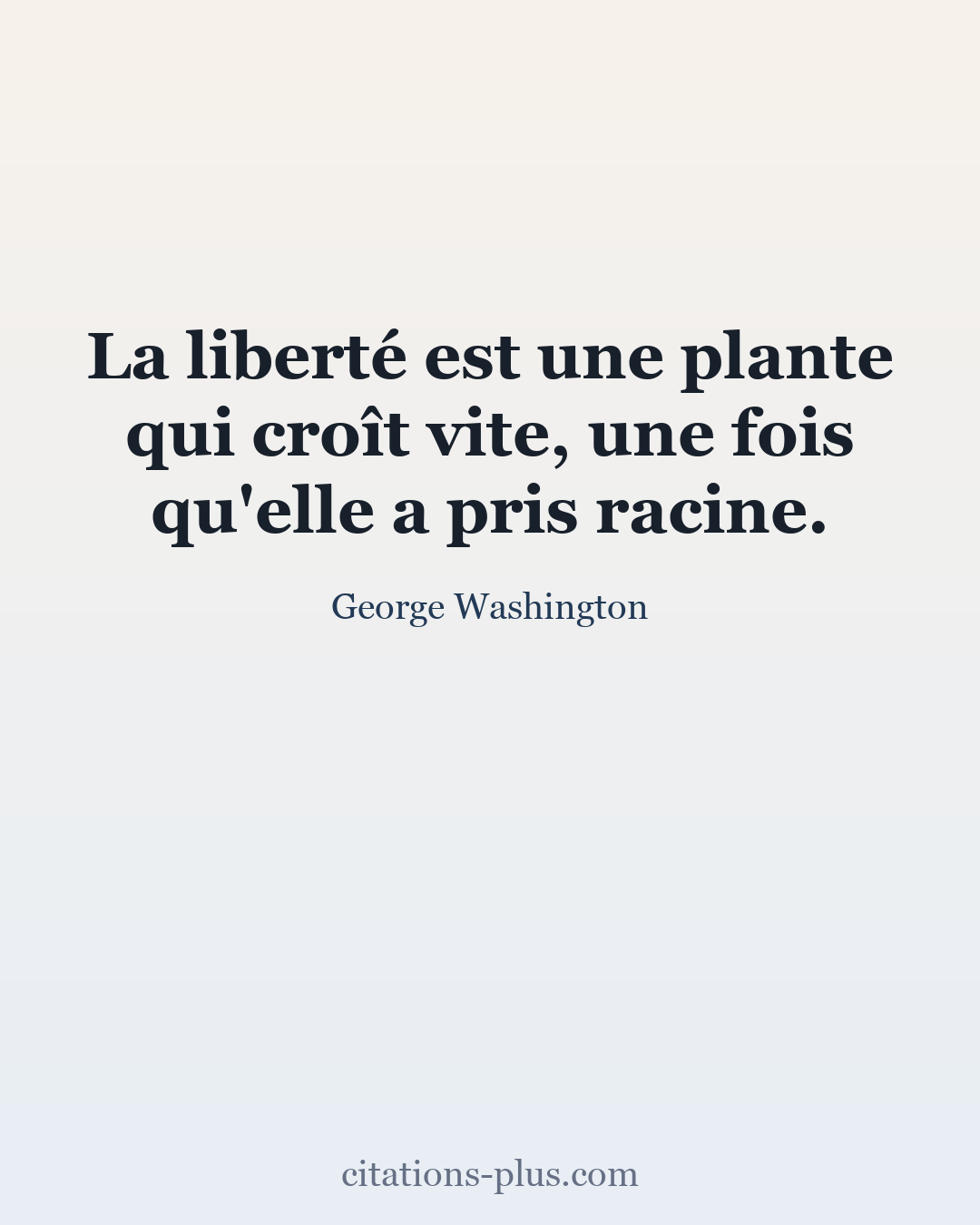 Carte Premium clair — George Washington