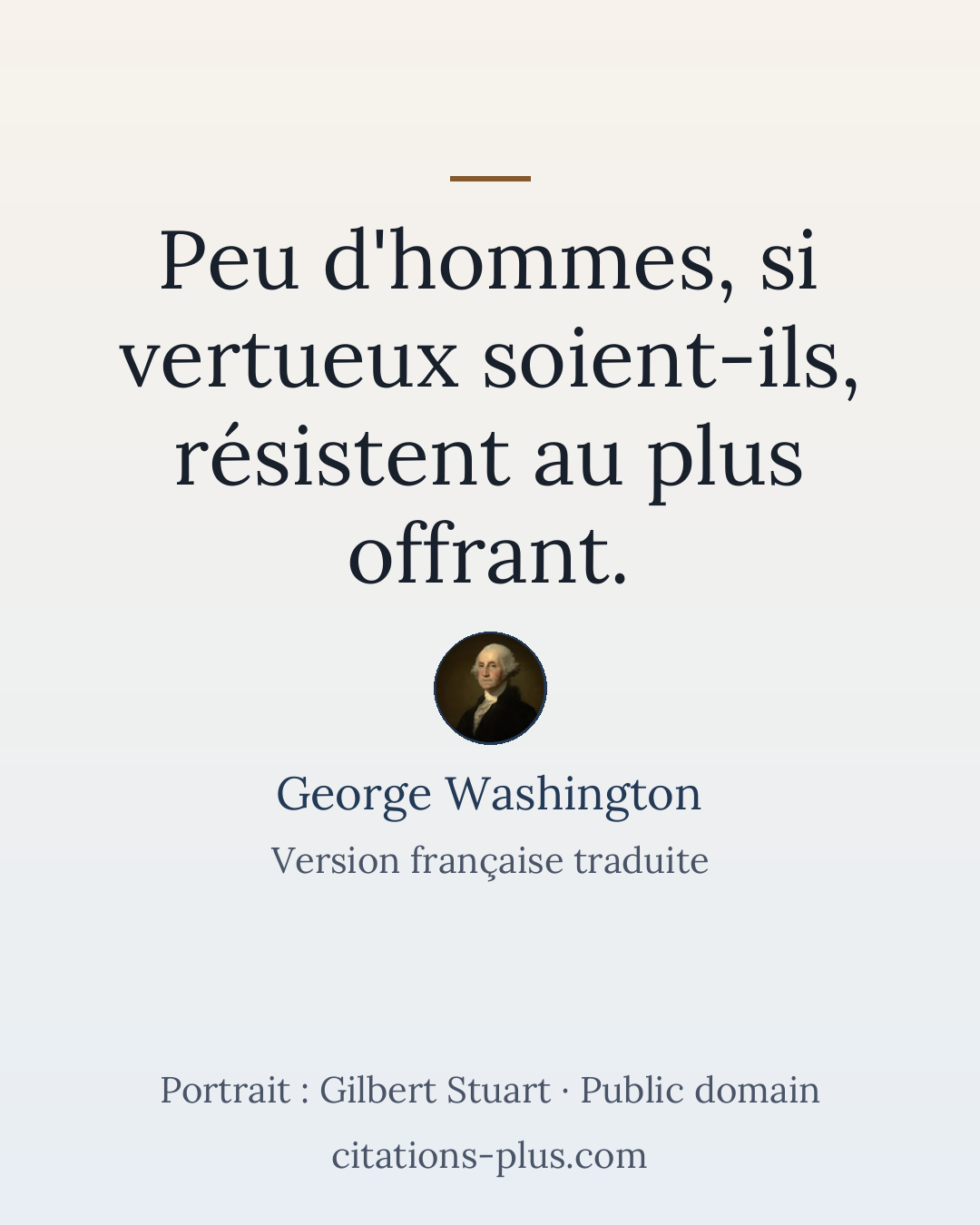 Carte Premium clair — George Washington