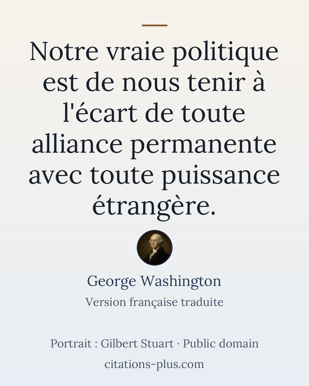 Carte Premium clair — George Washington
