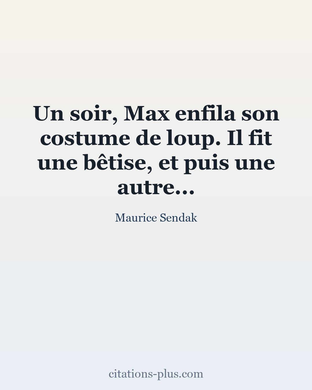 Carte Premium clair — Maurice Sendak