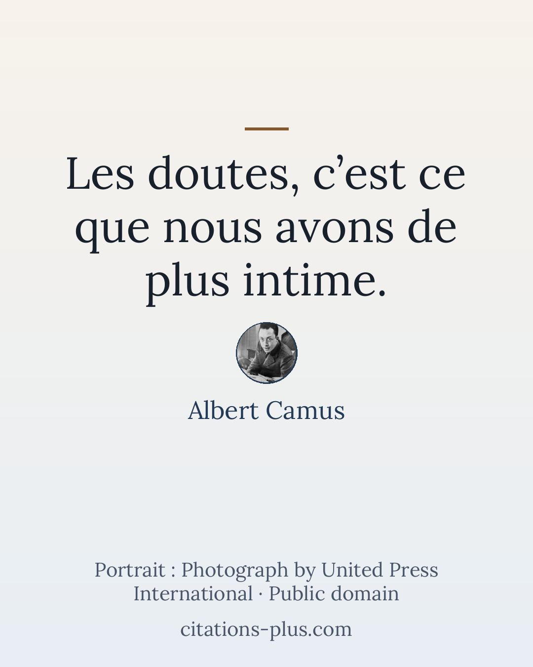 Carte Premium clair — Albert Camus