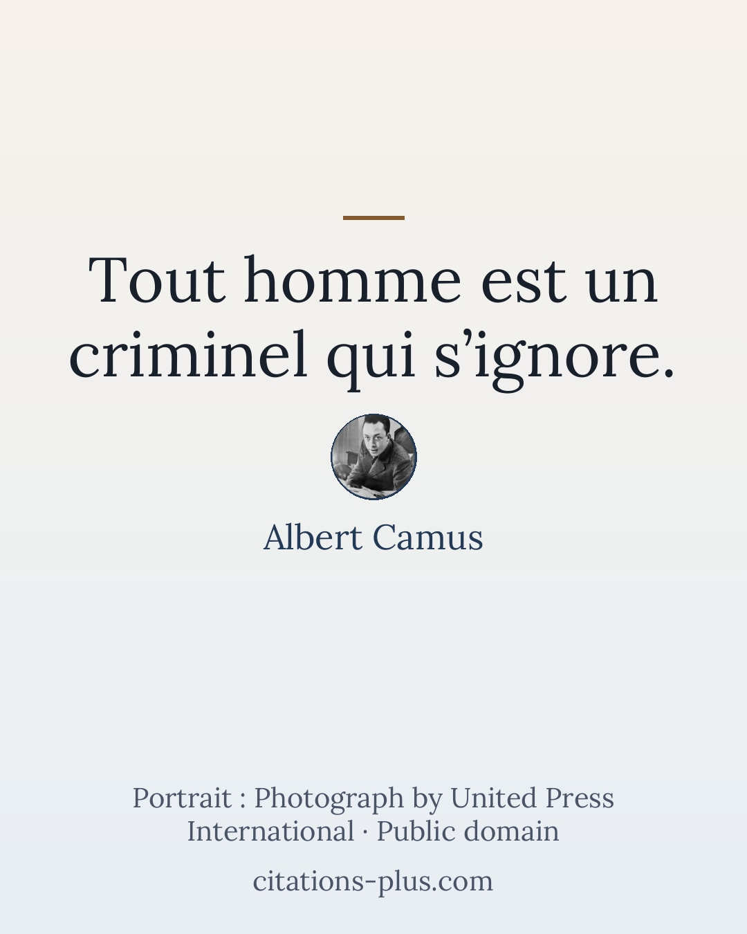 Carte Premium clair — Albert Camus