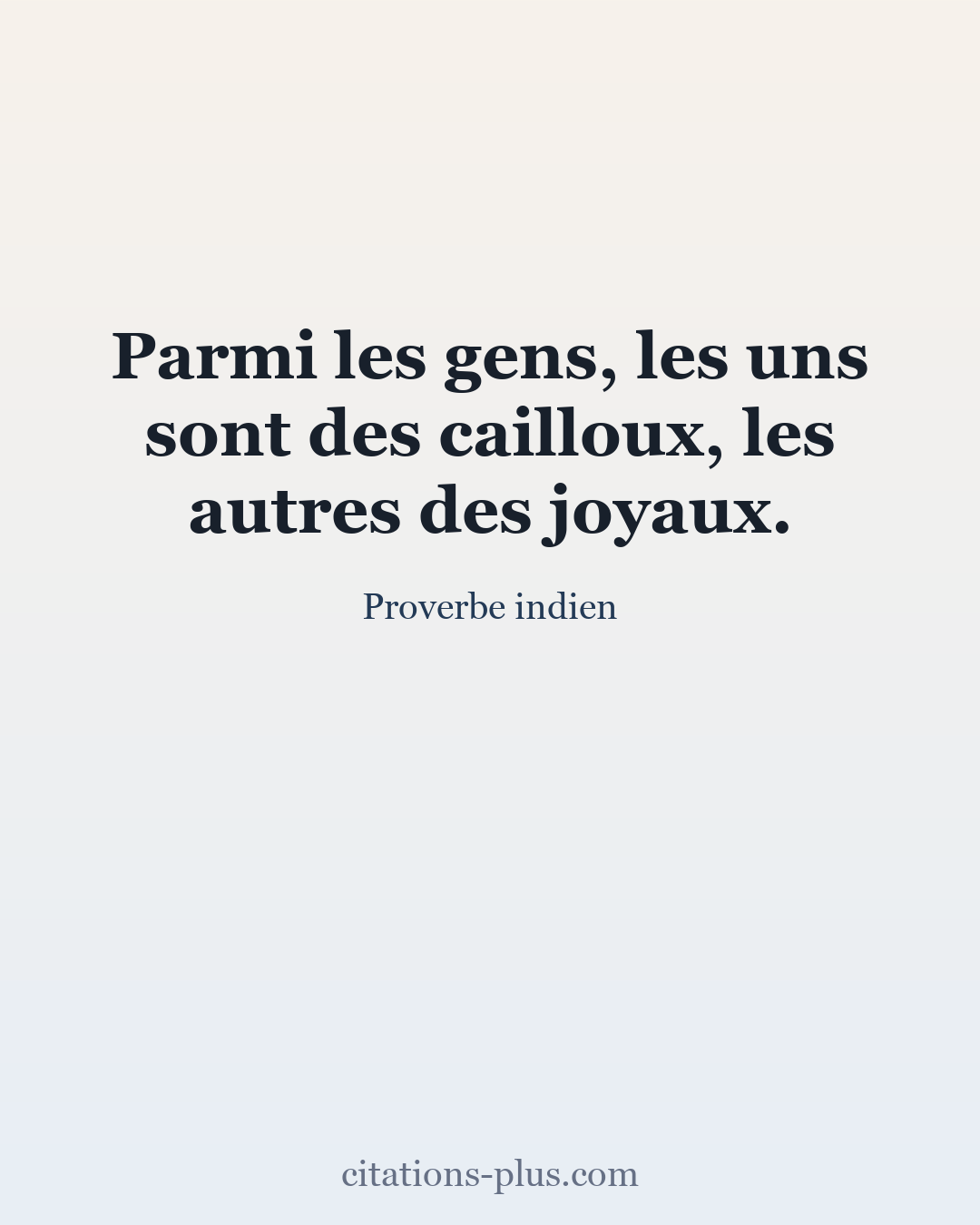 Carte Premium clair — Proverbe indien