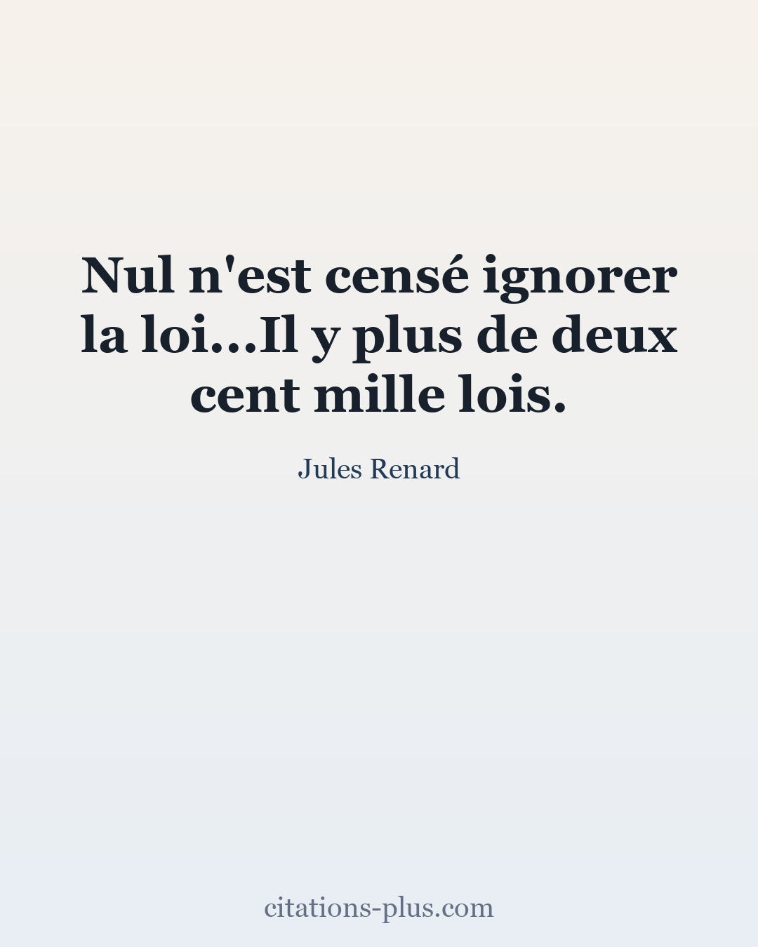 Carte Premium clair — Jules Renard