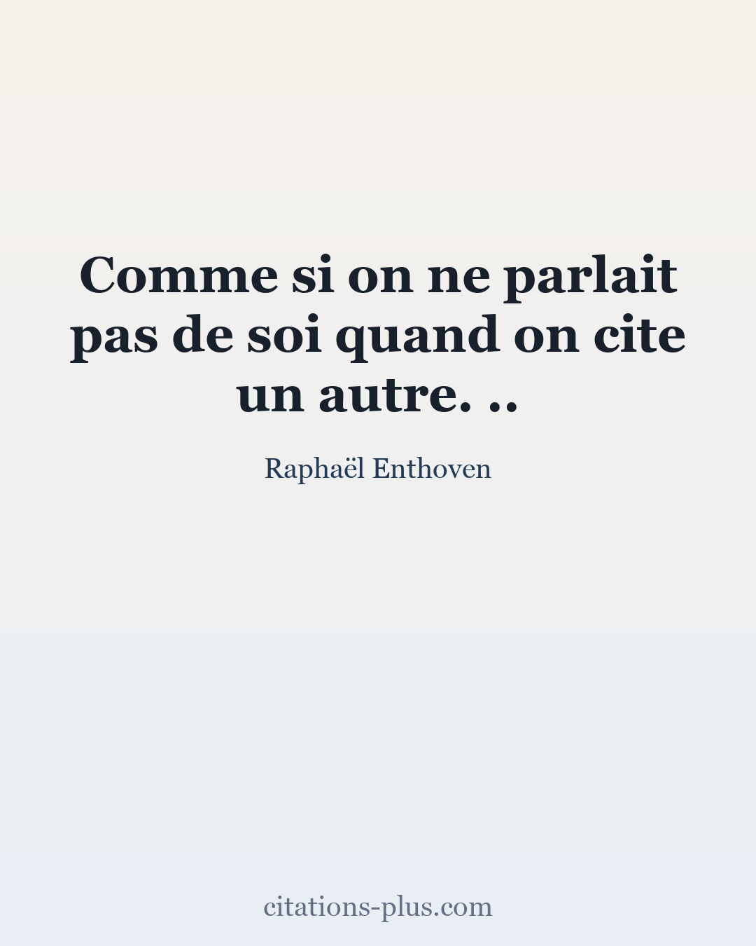 Carte Premium clair — Raphaël Enthoven