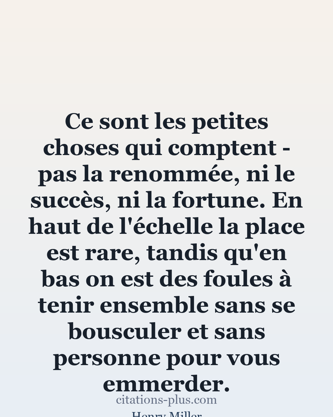 Carte Premium clair — Henry Miller