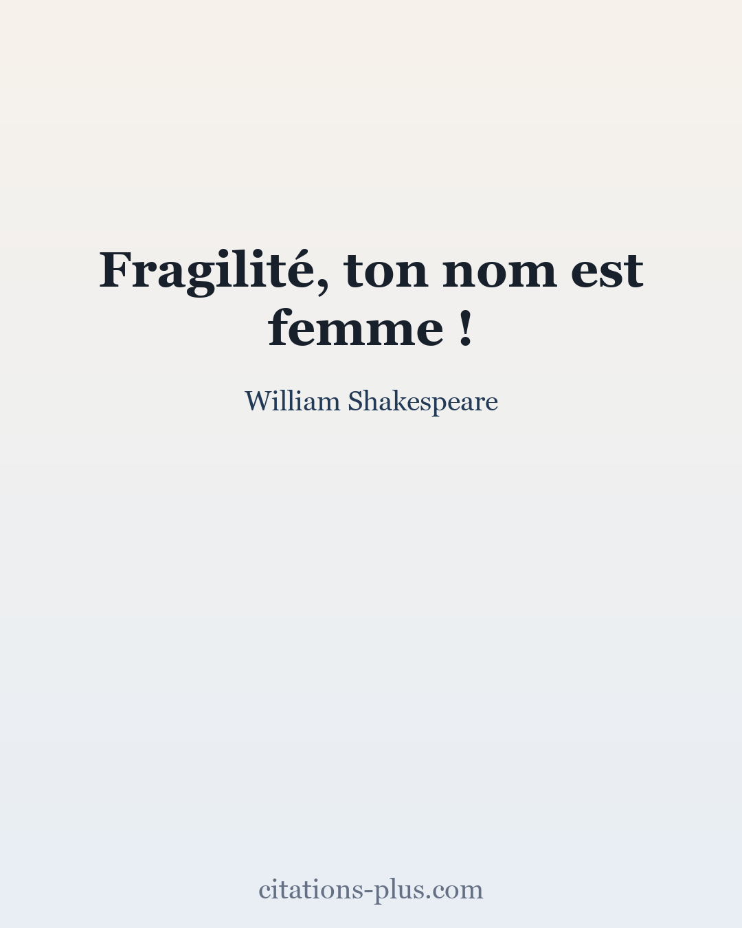 Carte Premium clair — William Shakespeare