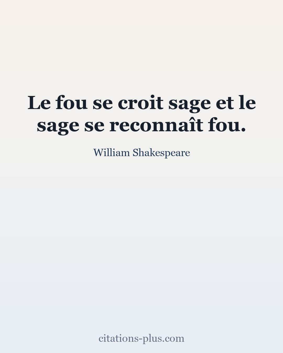 Carte Premium clair — William Shakespeare