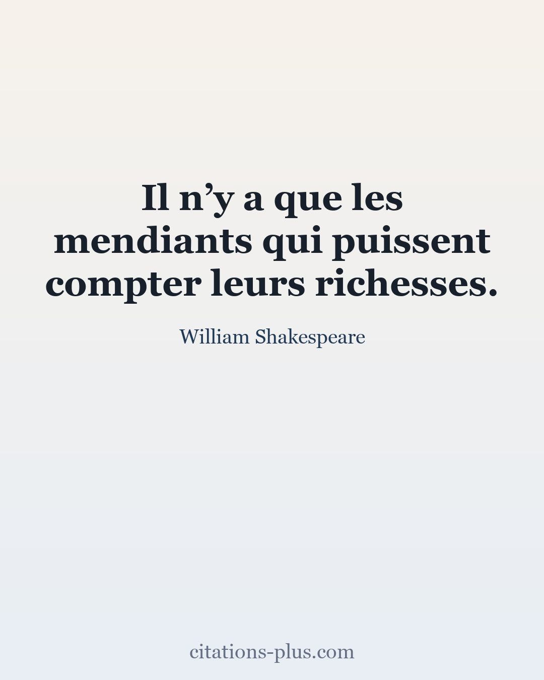 Carte Premium clair — William Shakespeare