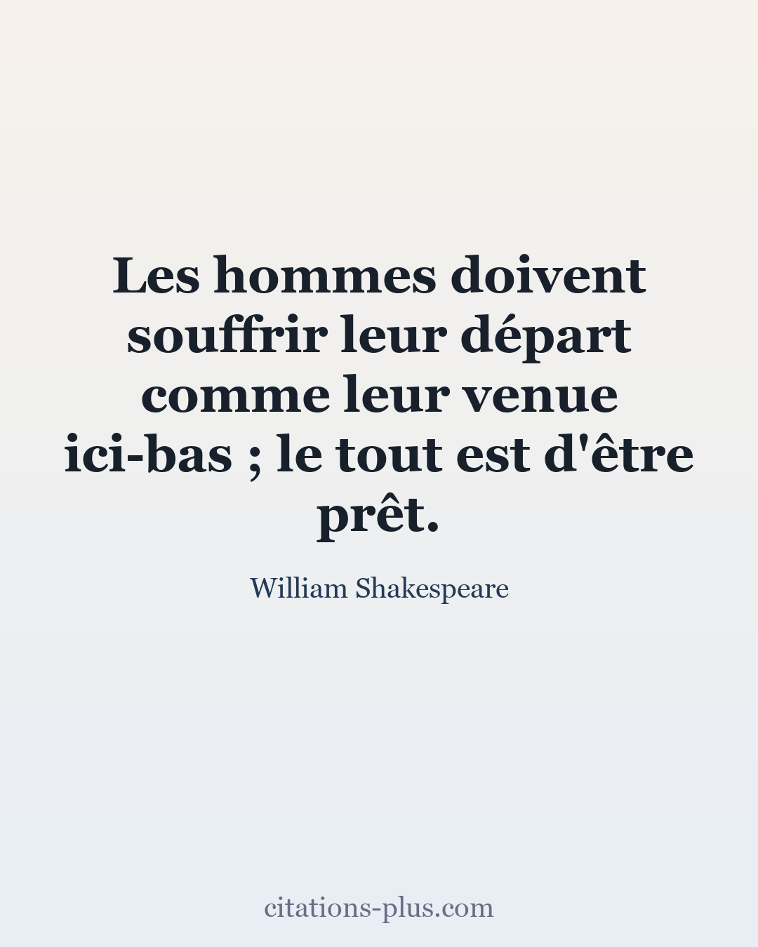 Carte Premium clair — William Shakespeare