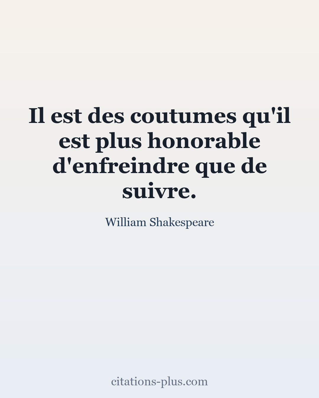 Carte Premium clair — William Shakespeare