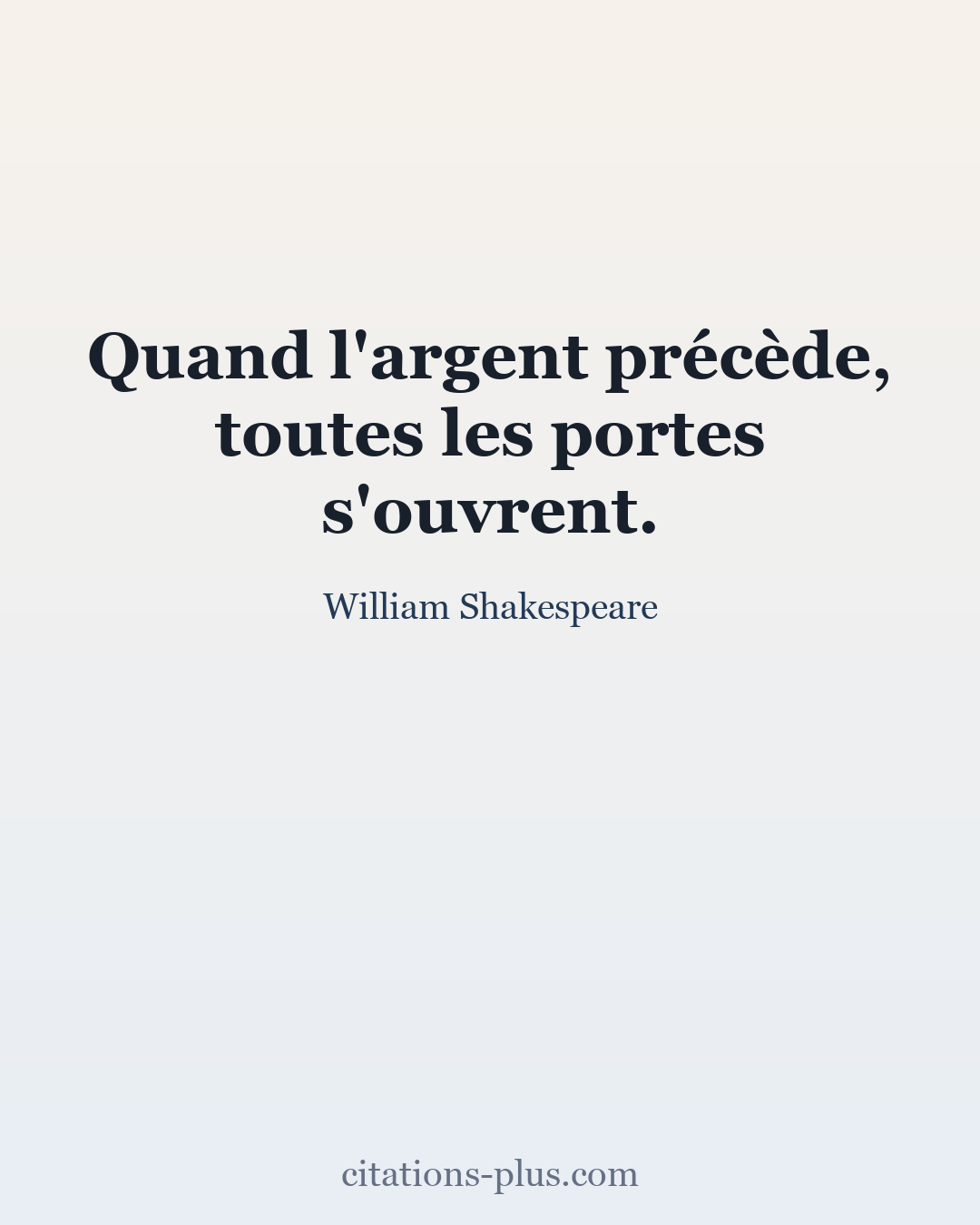 Carte Premium clair — William Shakespeare