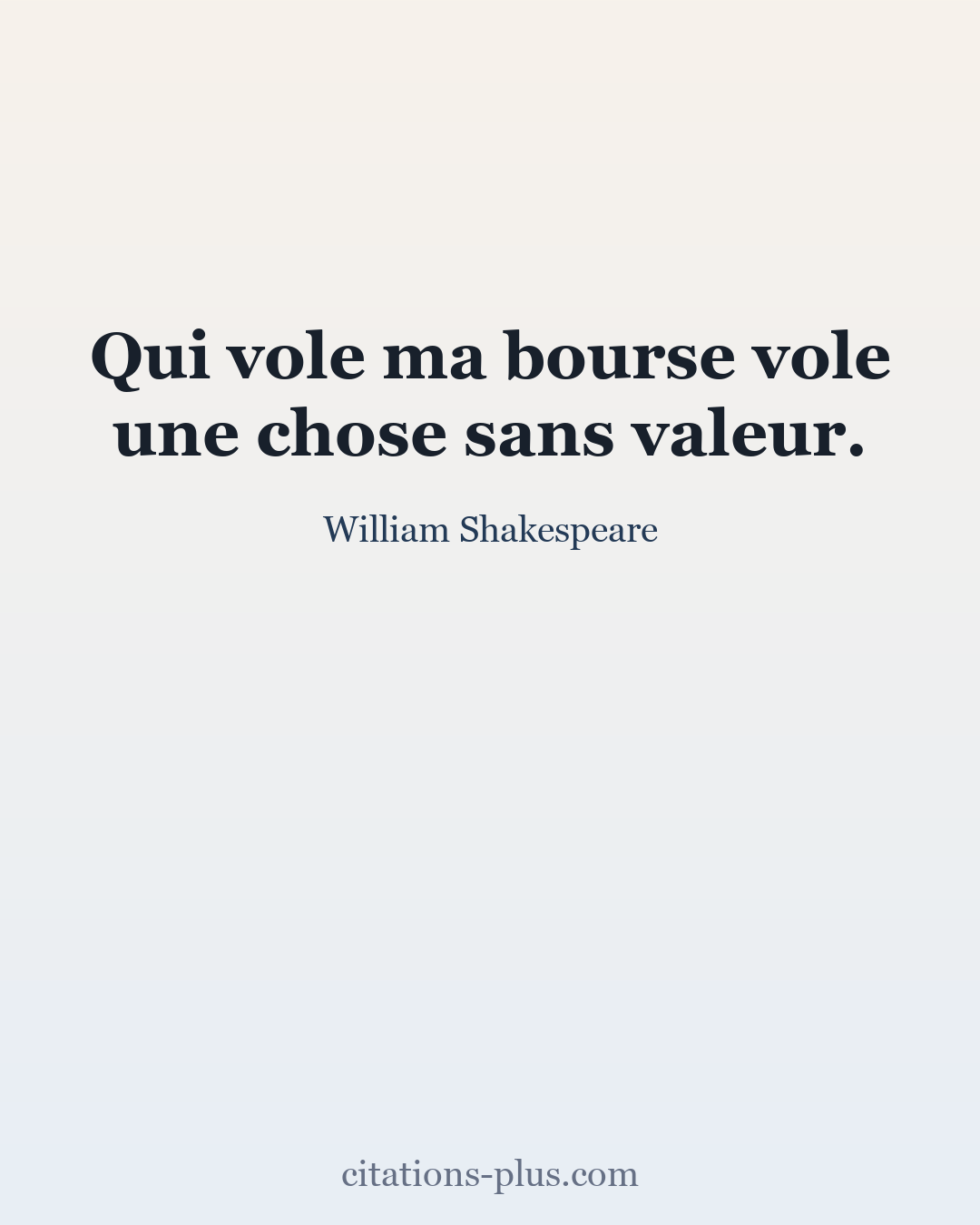 Carte Premium clair — William Shakespeare