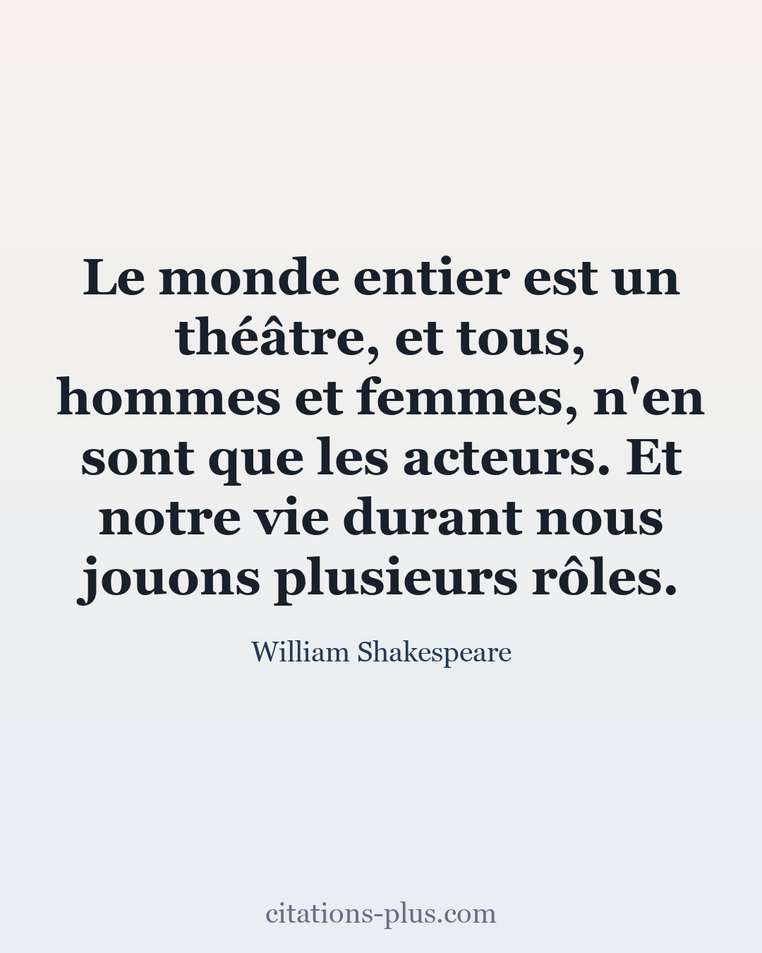 Carte Premium clair — William Shakespeare