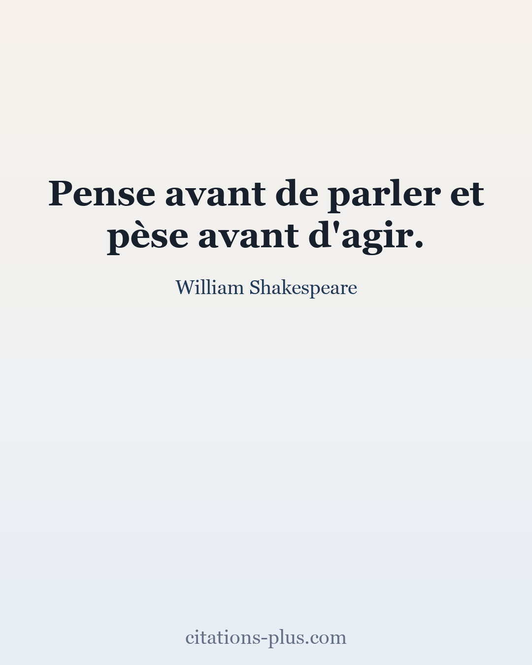 Carte Premium clair — William Shakespeare
