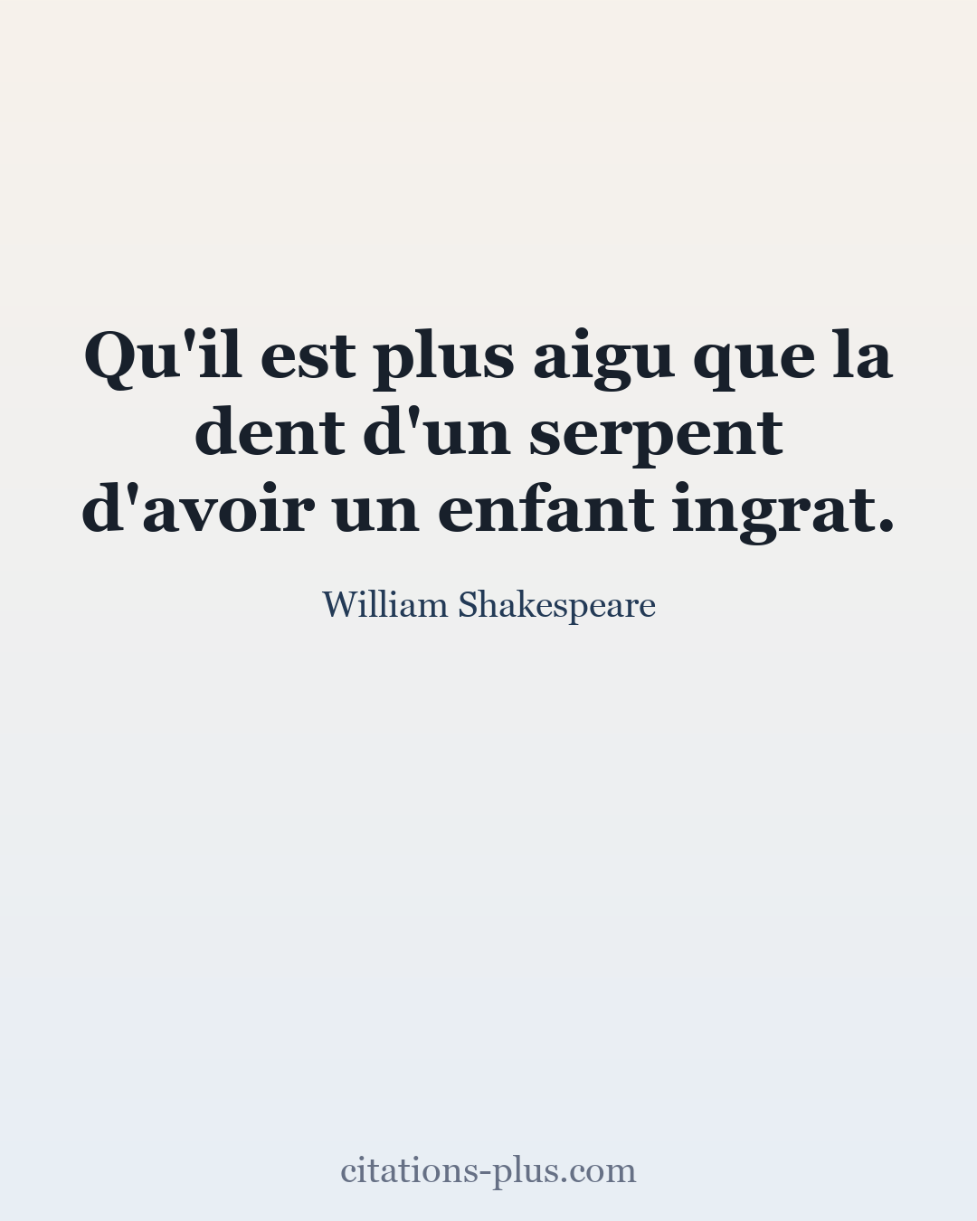 Carte Premium clair — William Shakespeare