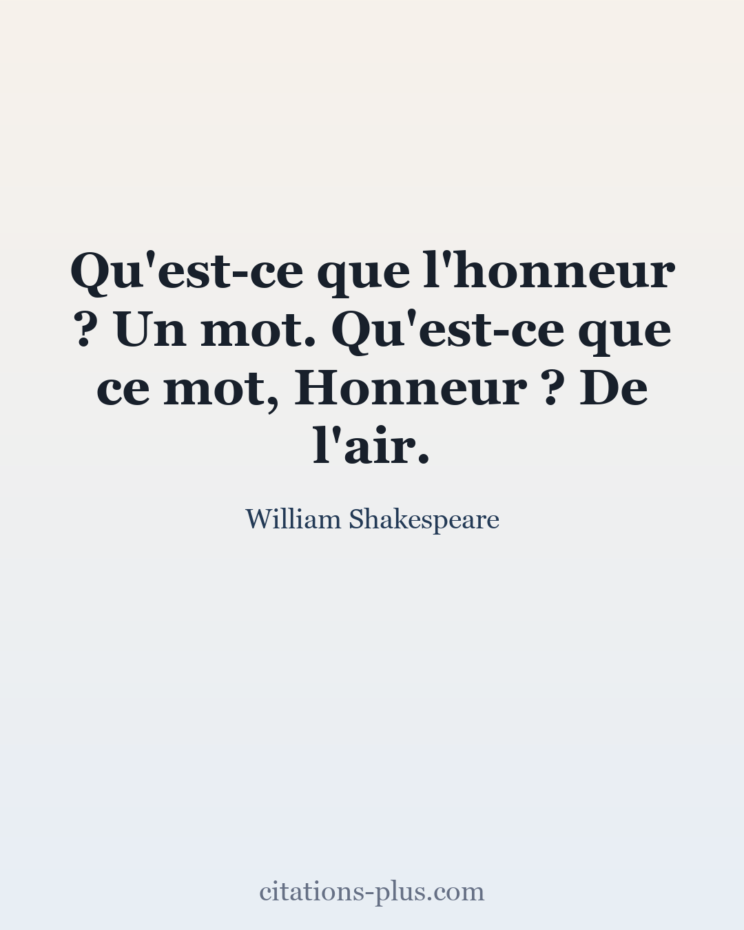 Carte Premium clair — William Shakespeare