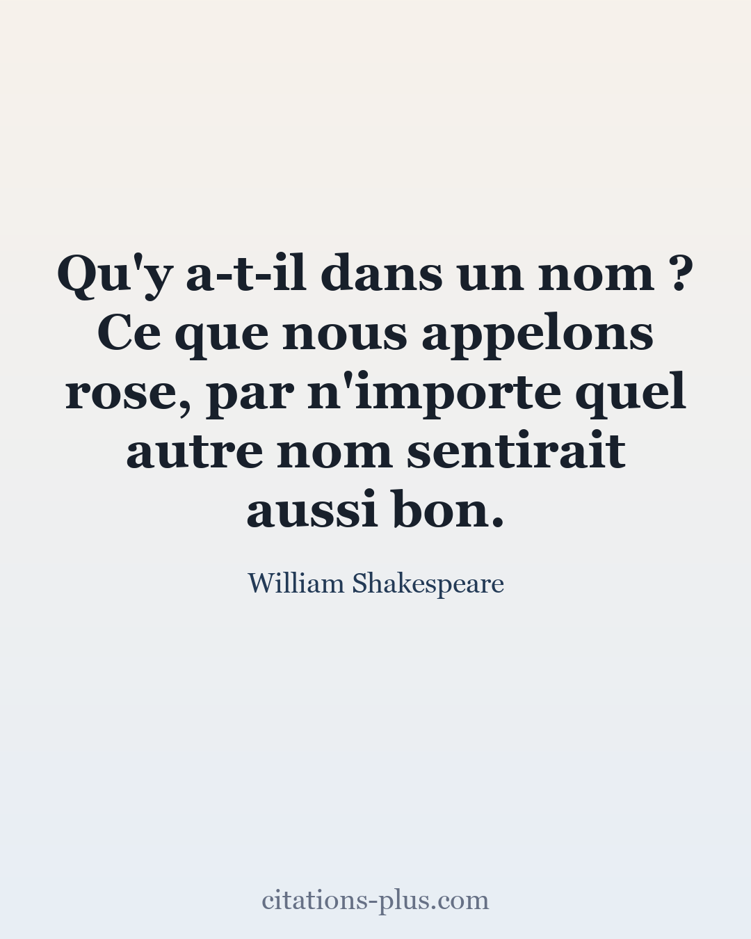 Carte Premium clair — William Shakespeare