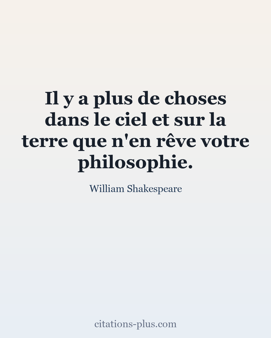 Carte Premium clair — William Shakespeare