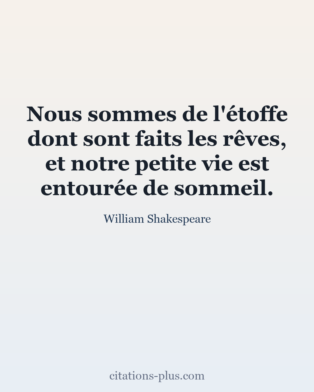 Carte Premium clair — William Shakespeare